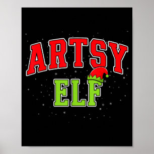 Póster Duende Artístico Navidad Familia Combinación Grupo