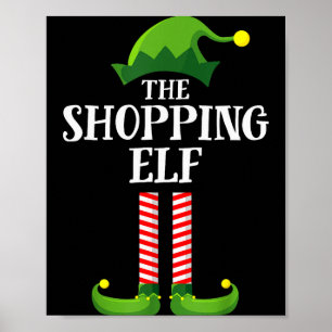 Póster Duende de compras Pareo familiar Grupo de Navidad 