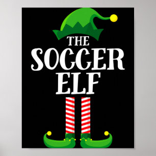 Póster Duende de fútbol Camiseta de fiesta de Navidad par