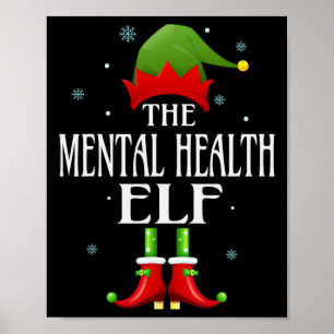Póster Duende de Salud Mental Navidad Divertido Familiar 
