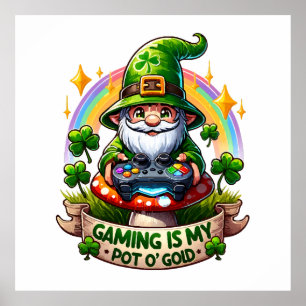 Póster Duende jugador del día de San Patricio
