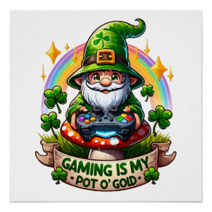 Póster Duende jugador del día de San Patricio