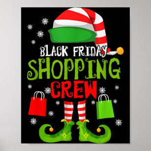 Póster Duende Navidad Negro Compras Divertido Viernes Com