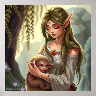 Póster Duende y bebé