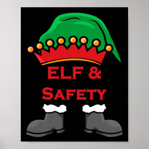 Póster Duende y Seguridad, Divertido Duende de Salud y Se