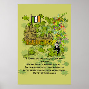 Póster Duendes, Castillos, Buena Suerte y Risa