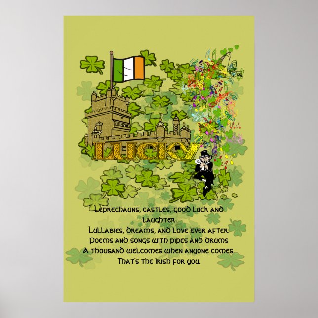 Póster Duendes, Castillos, Buena Suerte y Risa (Frente)