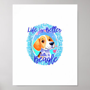 Póster Dueño beagle perro cachorro mamá beagle perro ador