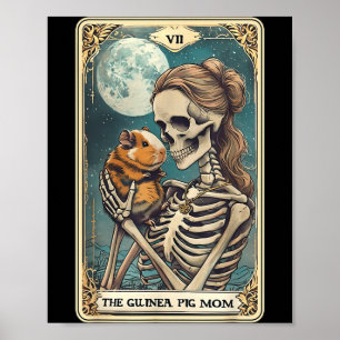 Póster Dueño de carta de tarot de esqueleto de cobaya lin