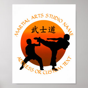 Póster Dueño de estudio de artes marciales karate taekwon
