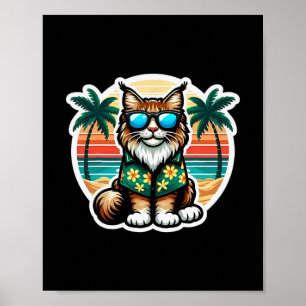 Póster Dueño de gato Maine Coon Vibraciones de verano Vac