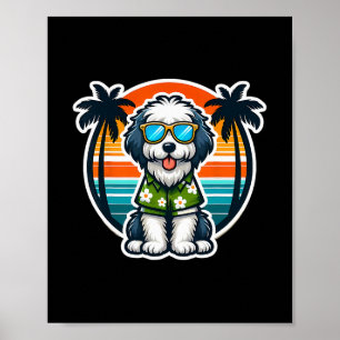 Póster Dueño de perro pastor inglés viejo Vibraciones de