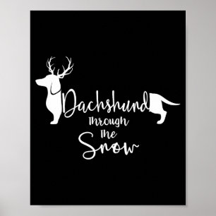 Póster Dueño de perro salchicha nieve lindo Wiener Weiner