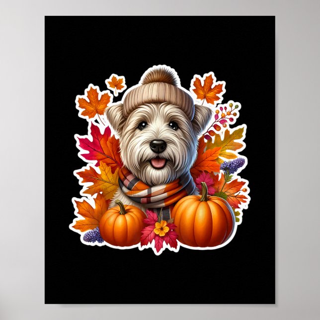 Póster Dueño de perro Terrier Ter Glen Of Imaal Otoño (Frente)