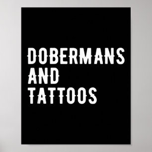 Póster Dueño Dobermans Y Tattoos Doberman Perro Tinto Lov