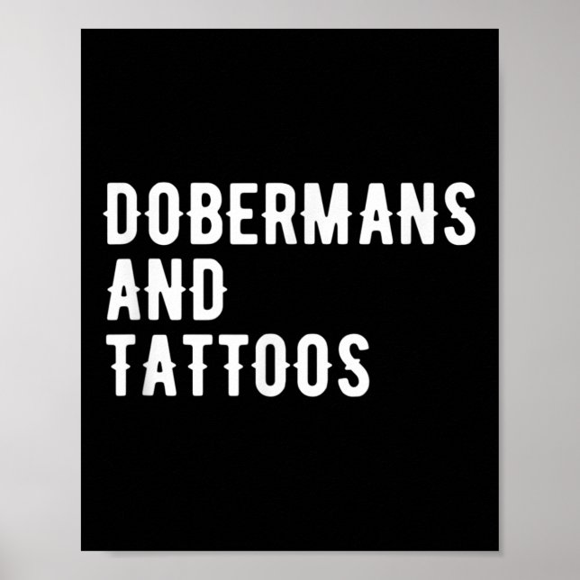 Póster Dueño Dobermans Y Tattoos Doberman Perro Tinto Lov (Frente)