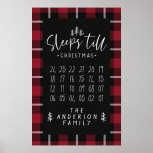 Póster Duerme hasta Navidad granja minimalista moderna