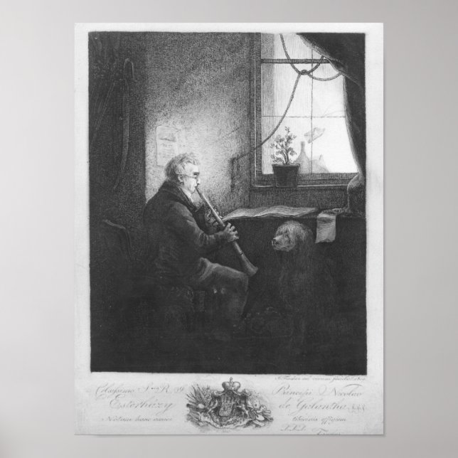 Póster Duke Esterhazy Tocando el Clarinet, 1809 (Frente)