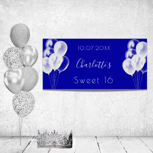 Póster Dulce 16 fiesta de globos blancos reales