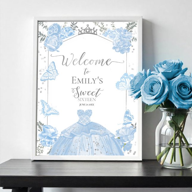 Póster Dulce 16 Signo de bienvenida Mariposa Dusty Blue V (Subido por el creador)