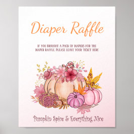 Póster Dulce Calabaza Caída Granja Pink Diaper Raffle