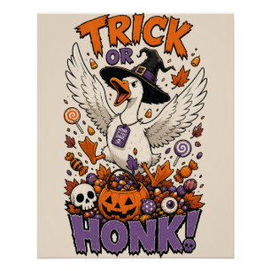 Póster Dulce Calabaza de Ganso Bruja Gráfica