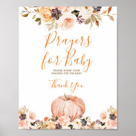 Póster Dulce calabaza Rustic Floral Prayers para el bebé
