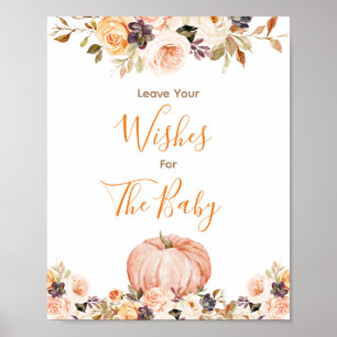 Póster Dulce calabaza Rústica de los deseos florales para