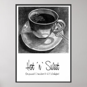 Póster Dulce caliente del n´ del ` de la taza de café