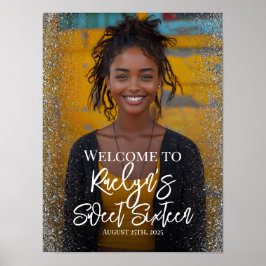 Póster Dulce cartel de bienvenida de dieciséis fiestas co