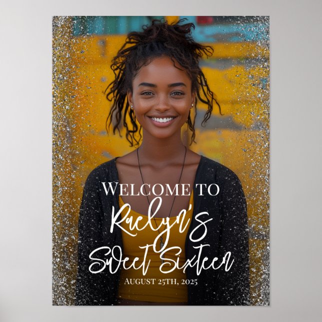 Póster Dulce cartel de bienvenida de dieciséis fiestas co (Frente)