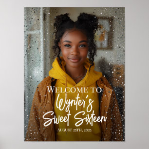 Póster Dulce cartel de bienvenida de dieciséis fiestas co