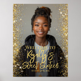 Póster Dulce cartel de bienvenida de dieciséis fiestas co