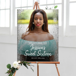 Póster Dulce cartel de bienvenida de dieciséis fiestas co