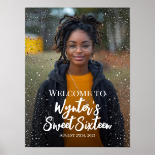 Póster Dulce cartel de bienvenida de dieciséis fiestas co
