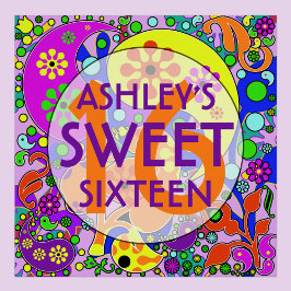 Póster Dulce colorido 16 cumpleaños