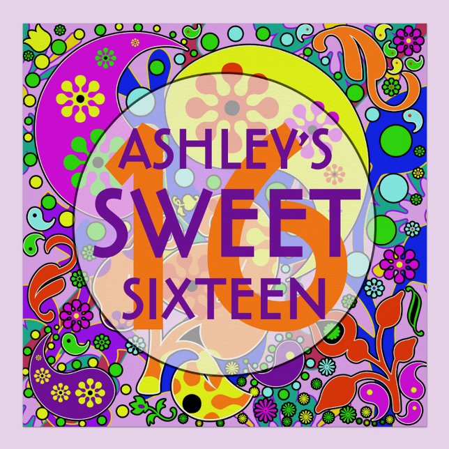 Póster Dulce colorido 16 cumpleaños (Subido por el creador)