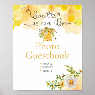 Póster Dulce como Can Bee Foto Libro de Invitados para Ba