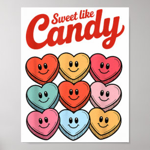 Póster Dulce Como Caramelo Corazón De Caramelo Lindo San 