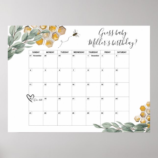 Póster Dulce como lo puede hacer Bee Eucalyptus Adivagar  (Frente)