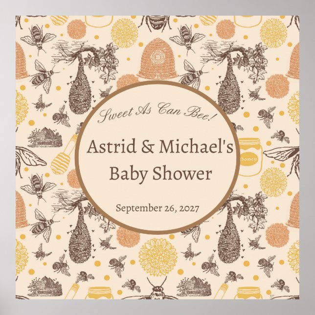 Póster Dulce como puede ser Baby Shower (Frente)