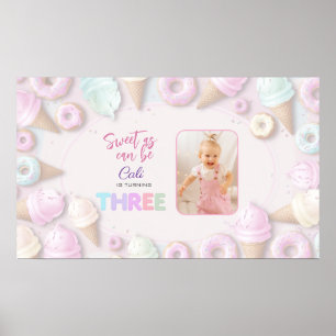 Póster Dulce como puede ser Chica Rótulo de cumpleaños