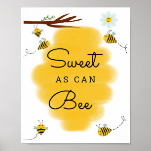 Póster Dulce como puede ser Poster del Rótulo Honey Bee