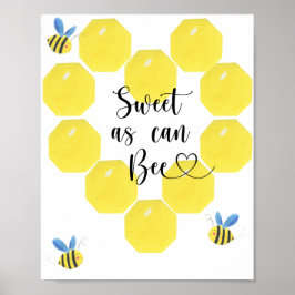 Póster Dulce como puede ser una abeja. Fiesta de abejas