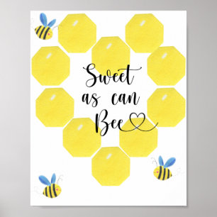 Póster Dulce como puede ser una abeja. Fiesta de abejas