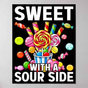 Póster Dulce Con Un Lado Agrio Divertido Parche De Carame