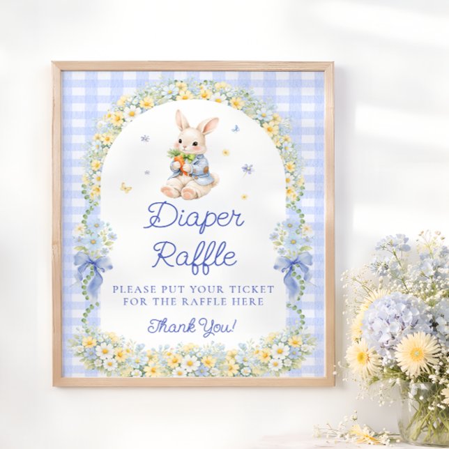 Póster Dulce conejo niño Baby Shower Rifa de pañales (Subido por el creador)
