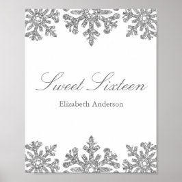 Póster Dulce de invierno con copo de nieve 16