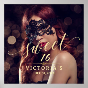 Póster Dulce de la foto de la mascarada 16 cumpleaños