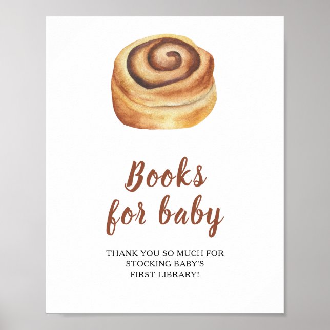 Póster Dulce de pan shower de bebé - libros para cartel d (Frente)